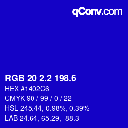 カラーコード: RGB 20 2.2 198.6 | qconv.com