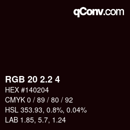 Color code: RGB 20 2.2 4 | qconv.com