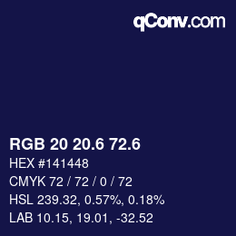 カラーコード: RGB 20 20.6 72.6 | qconv.com