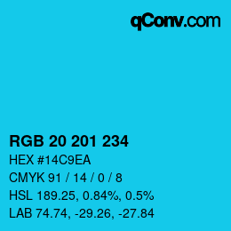 Color code: RGB 20 201 234 | qconv.com
