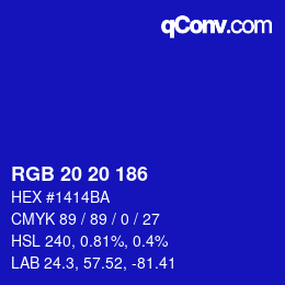 Color code: RGB 20 20 186 | qconv.com