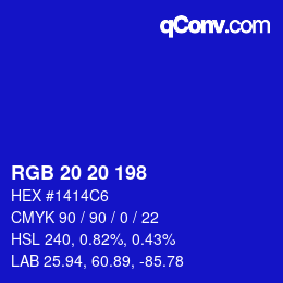 Color code: RGB 20 20 198 | qconv.com
