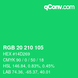 Color code: RGB 20 210 105 | qconv.com