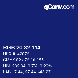 カラーコード: RGB 20 32 114 | qconv.com