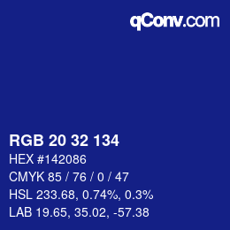 Color code: RGB 20 32 134 | qconv.com