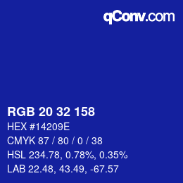 Color code: RGB 20 32 158 | qconv.com