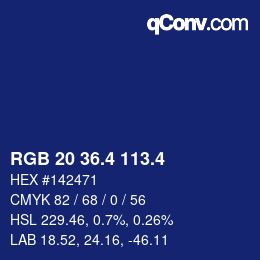 カラーコード: RGB 20 36.4 113.4 | qconv.com