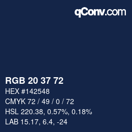 Color code: RGB 20 37 72 | qconv.com