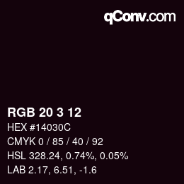 カラーコード: RGB 20 3 12 | qconv.com