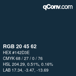 Color code: RGB 20 45 62 | qconv.com