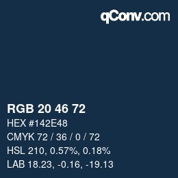 カラーコード: RGB 20 46 72 | qconv.com