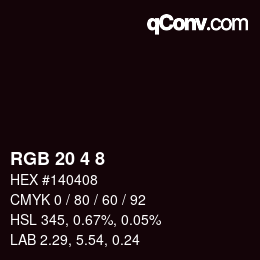 Color code: RGB 20 4 8 | qconv.com