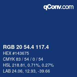 カラーコード: RGB 20 54.4 117.4 | qconv.com