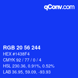 Color code: RGB 20 56 244 | qconv.com