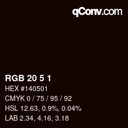 Color code: RGB 20 5 1 | qconv.com