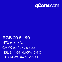 Color code: RGB 20 5 199 | qconv.com