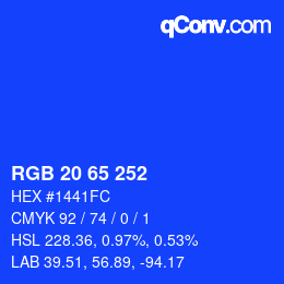 Color code: RGB 20 65 252 | qconv.com
