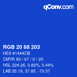 Color code: RGB 20 68 203 | qconv.com