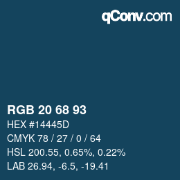 Color code: RGB 20 68 93 | qconv.com