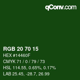 Color code: RGB 20 70 15 | qconv.com