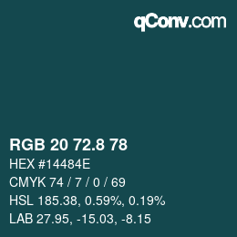 Color code: RGB 20 72.8 78 | qconv.com