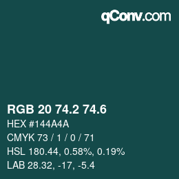 カラーコード: RGB 20 74.2 74.6 | qconv.com