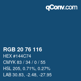Farbcode: RGB 20 76 116 | qconv.com