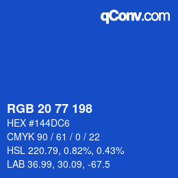 Color code: RGB 20 77 198 | qconv.com