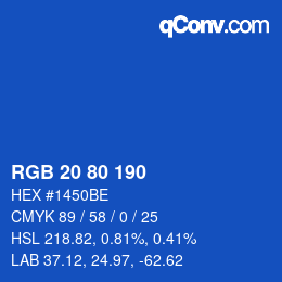 Color code: RGB 20 80 190 | qconv.com