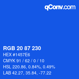 颜色代码: RGB 20 87 230 | qconv.com