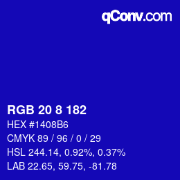 Color code: RGB 20 8 182 | qconv.com