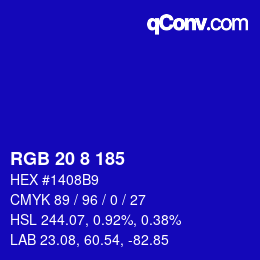 Color code: RGB 20 8 185 | qconv.com