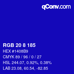 カラーコード: RGB 20 8 185 | qconv.com