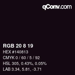 Farbcode: RGB 20 8 19 | qconv.com
