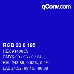 Color code: RGB 20 8 195 | qconv.com