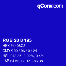 カラーコード: RGB 20 8 195 | qconv.com