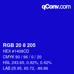 カラーコード: RGB 20 8 205 | qconv.com