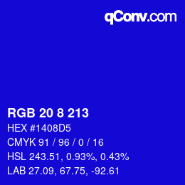 Color code: RGB 20 8 213 | qconv.com