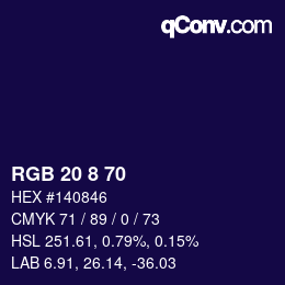 Color code: RGB 20 8 70 | qconv.com