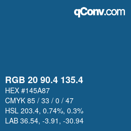 カラーコード: RGB 20 90.4 135.4 | qconv.com