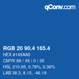 カラーコード: RGB 20 90.4 165.4 | qconv.com