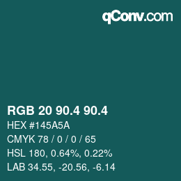 カラーコード: RGB 20 90.4 90.4 | qconv.com