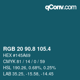 カラーコード: RGB 20 90.8 105.4 | qconv.com