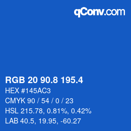 カラーコード: RGB 20 90.8 195.4 | qconv.com