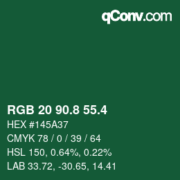 カラーコード: RGB 20 90.8 55.4 | qconv.com