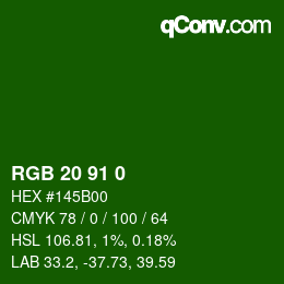 Color code: RGB 20 91 0 | qconv.com