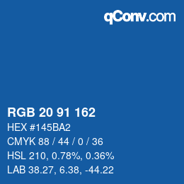 Color code: RGB 20 91 162 | qconv.com