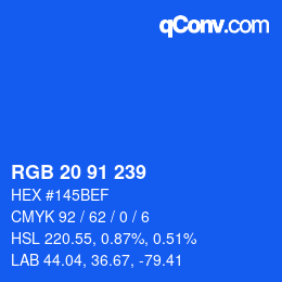 Color code: RGB 20 91 239 | qconv.com