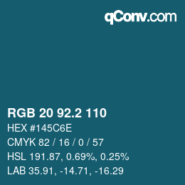 カラーコード: RGB 20 92.2 110 | qconv.com