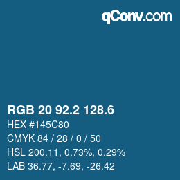 カラーコード: RGB 20 92.2 128.6 | qconv.com
